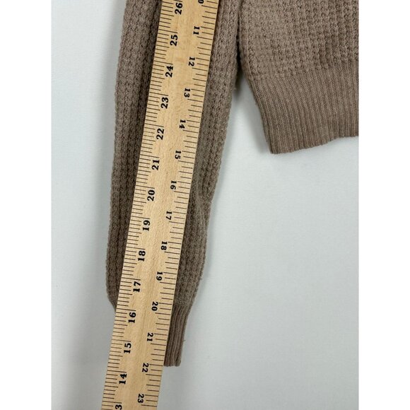 BCBG Max Azria Womens Beige Sweater Small Elbow Patches Wool & Cashmere Blend - Picture 4 of 13